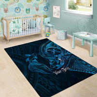 Personalised Polynesia Zodiac Pisces Area Rug Galaxy Polynesian Pattern Chest Tattoo Style LT14 - Polynesian Pride