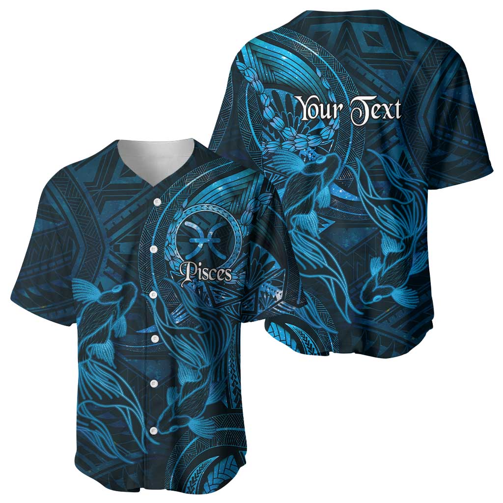 Personalised Polynesia Zodiac Pisces Baseball Jersey Galaxy Polynesian Pattern Chest Tattoo Style LT14 - Polynesian Pride
