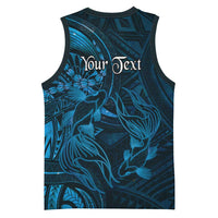 Personalised Polynesia Zodiac Pisces Basketball Jersey Galaxy Polynesian Pattern Chest Tattoo Style