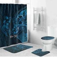Personalised Polynesia Zodiac Pisces Bathroom Set Galaxy Polynesian Pattern Chest Tattoo Style LT14 Bathroom Set (4 pcs) Blue - Polynesian Pride