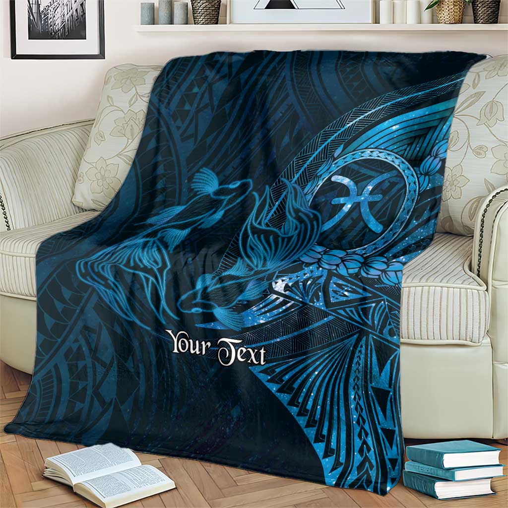 Personalised Polynesia Zodiac Pisces Blanket Galaxy Polynesian Pattern Chest Tattoo Style LT14 - Polynesian Pride