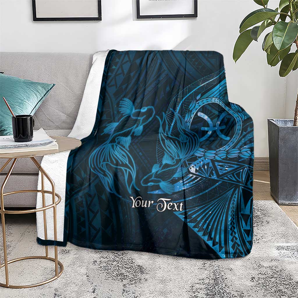 Personalised Polynesia Zodiac Pisces Blanket Galaxy Polynesian Pattern Chest Tattoo Style LT14 - Polynesian Pride