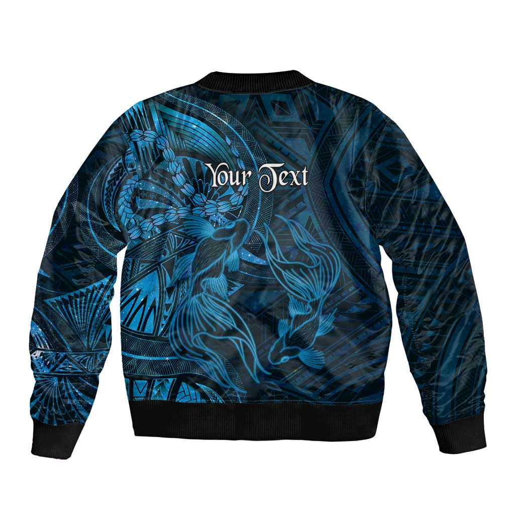 Personalised Polynesia Zodiac Pisces Bomber Jacket Galaxy Polynesian Pattern Chest Tattoo Style LT14 - Polynesian Pride