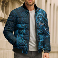 Personalised Polynesia Zodiac Pisces Bomber Puffer Jacket Galaxy Polynesian Pattern Chest Tattoo Style LT14 - Polynesian Pride