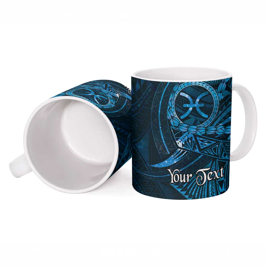Personalised Polynesia Zodiac Pisces Ceramic Mug Galaxy Polynesian Pattern Chest Tattoo Style LT14 - Polynesian Pride