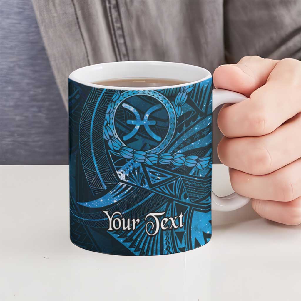 Personalised Polynesia Zodiac Pisces Ceramic Mug Galaxy Polynesian Pattern Chest Tattoo Style LT14 - Polynesian Pride