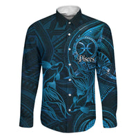 Personalised Polynesia Zodiac Pisces Family Matching Long Sleeve Bodycon Dress and Hawaiian Shirt Galaxy Polynesian Pattern Chest Tattoo Style