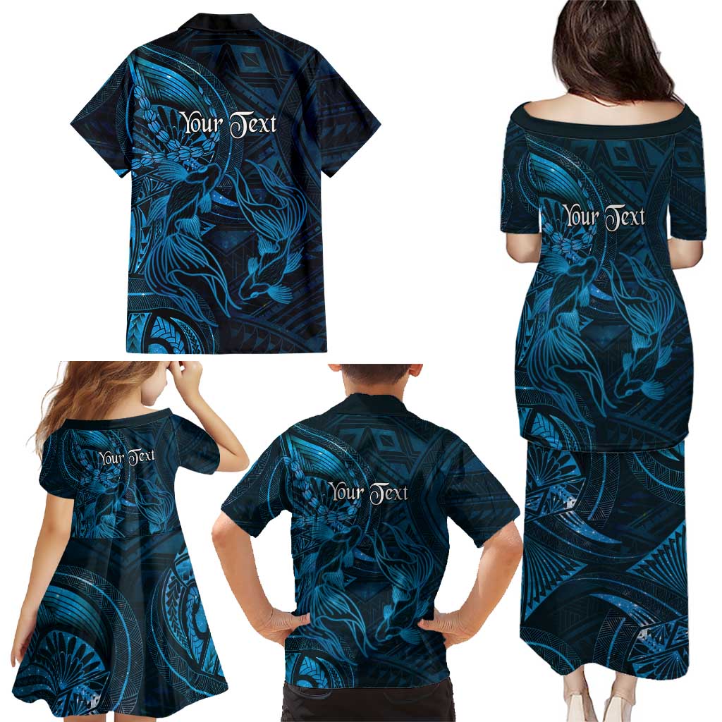 Personalised Polynesia Zodiac Pisces Family Matching Puletasi and Hawaiian Shirt Galaxy Polynesian Pattern Chest Tattoo Style LT14 - Polynesian Pride