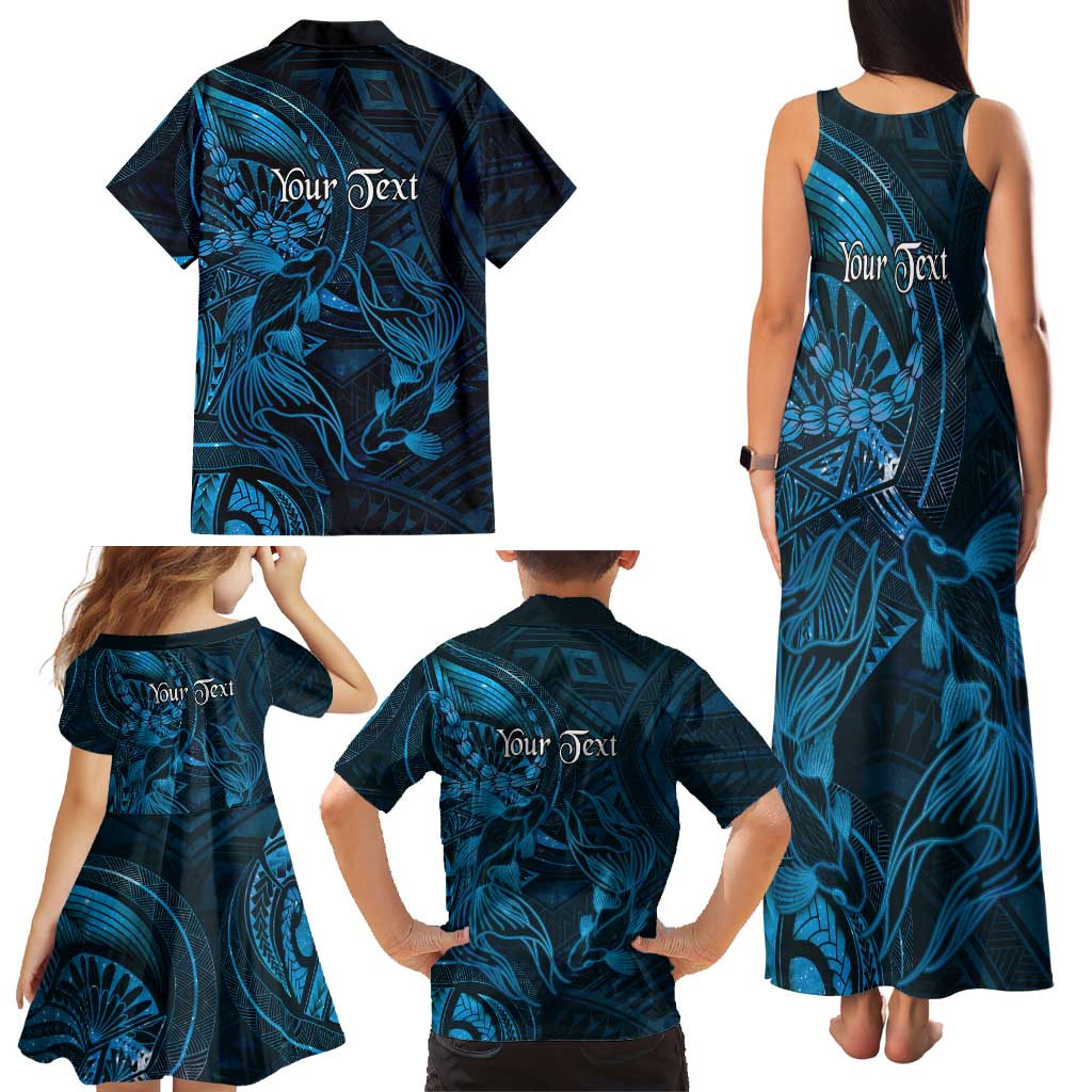 Personalised Polynesia Zodiac Pisces Family Matching Tank Maxi Dress and Hawaiian Shirt Galaxy Polynesian Pattern Chest Tattoo Style LT14 - Polynesian Pride