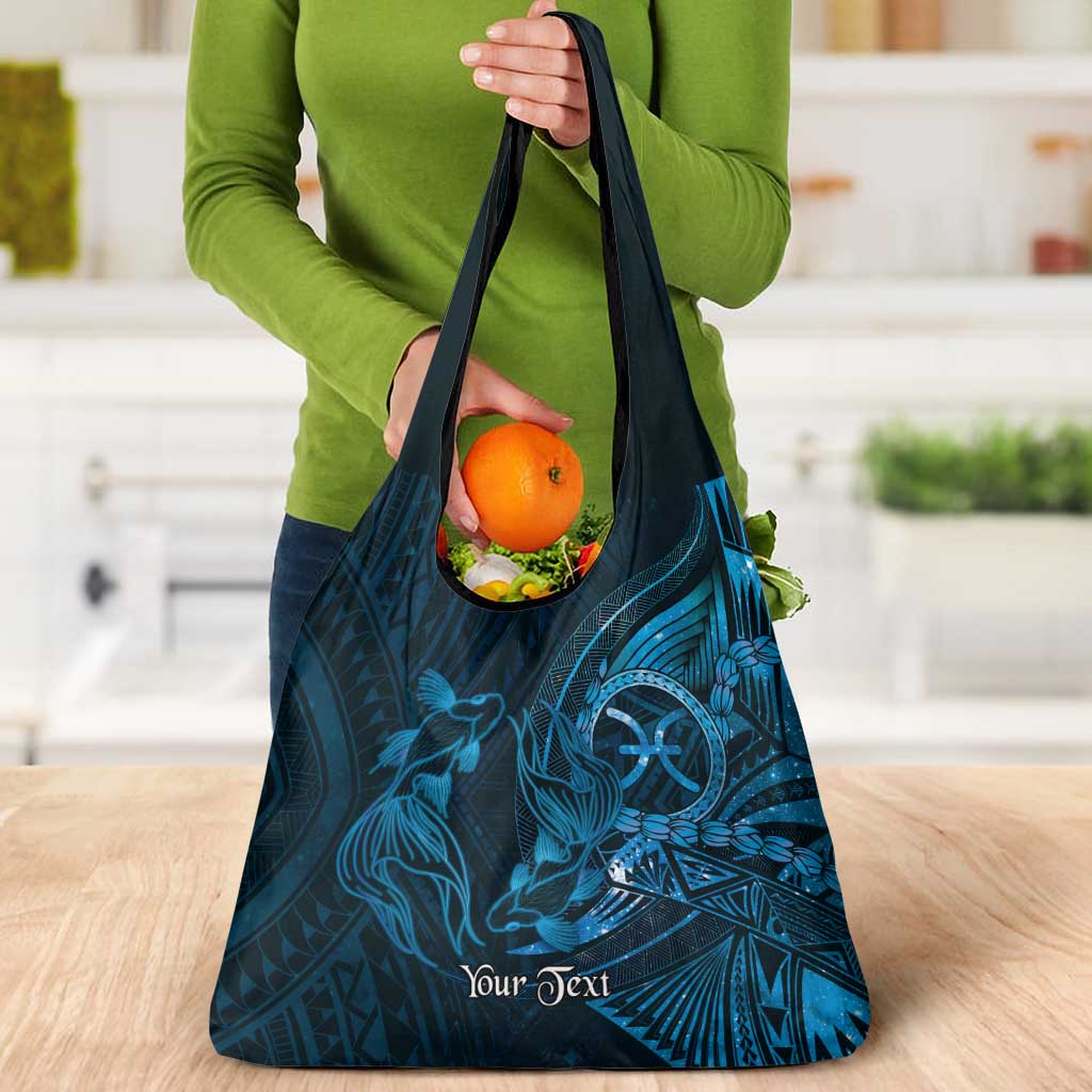 Personalised Polynesia Zodiac Pisces Grocery Bag Galaxy Polynesian Pattern Chest Tattoo Style LT14 - Polynesian Pride