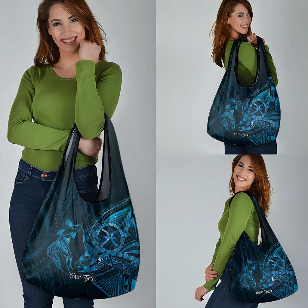 Personalised Polynesia Zodiac Pisces Grocery Bag Galaxy Polynesian Pattern Chest Tattoo Style LT14 - Polynesian Pride
