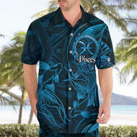 Personalised Polynesia Zodiac Pisces Hawaiian Shirt Galaxy Polynesian Pattern Chest Tattoo Style
