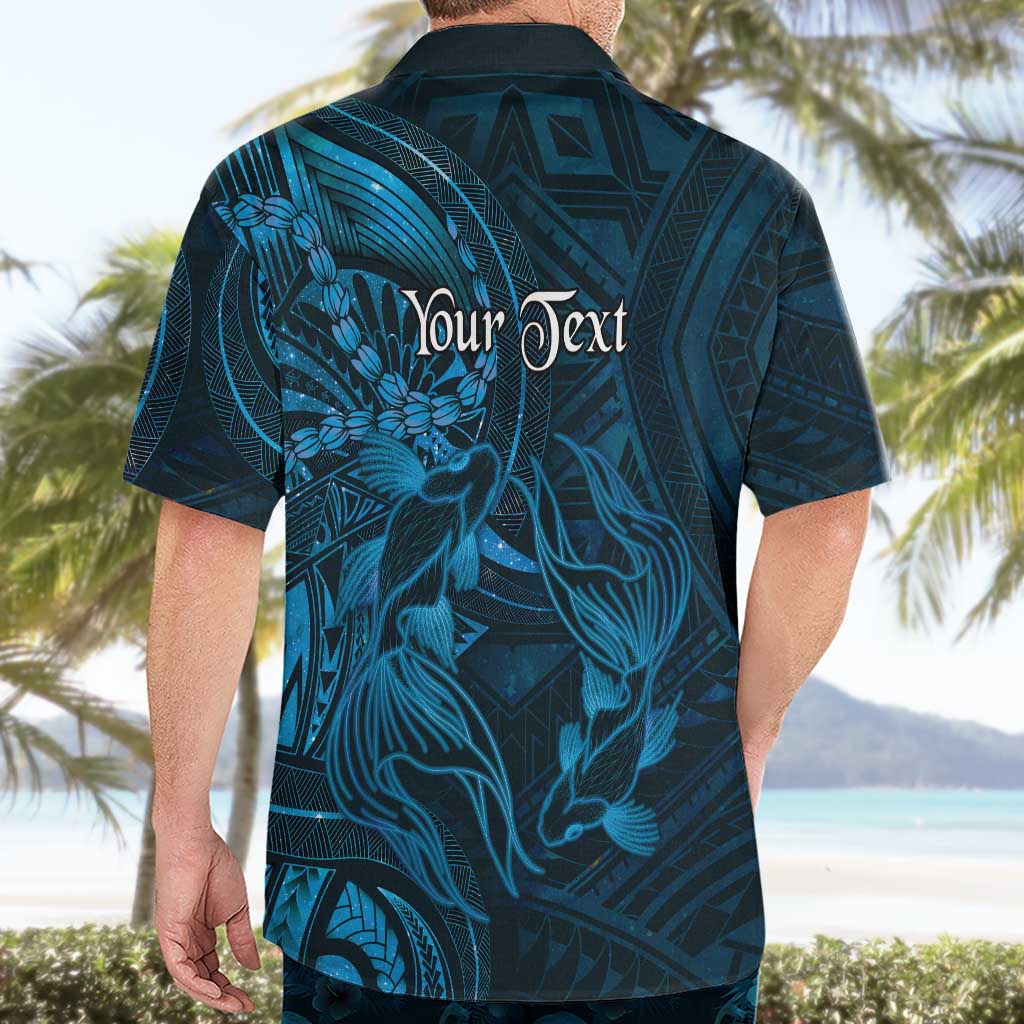 Personalised Polynesia Zodiac Pisces Hawaiian Shirt Galaxy Polynesian Pattern Chest Tattoo Style