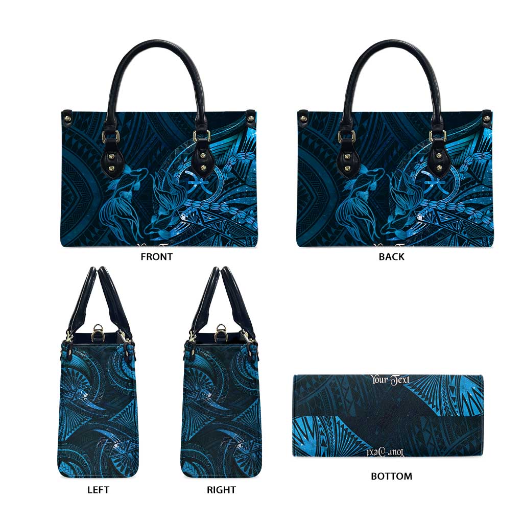 Personalised Polynesia Zodiac Pisces Leather Bag Galaxy Polynesian Pattern Chest Tattoo Style LT14 - Polynesian Pride