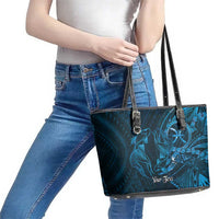 Personalised Polynesia Zodiac Pisces Leather Tote Bag Galaxy Polynesian Pattern Chest Tattoo Style LT14 - Polynesian Pride