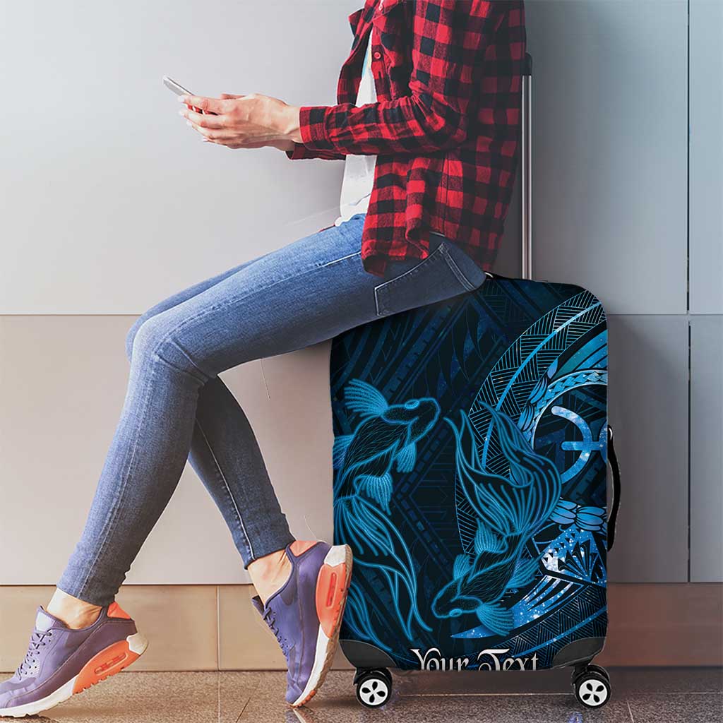 Personalised Polynesia Zodiac Pisces Luggage Cover Galaxy Polynesian Pattern Chest Tattoo Style LT14 - Polynesian Pride