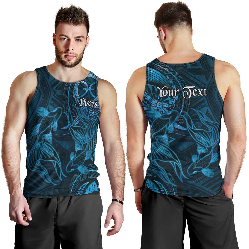 Personalised Polynesia Zodiac Pisces Men Tank Top Galaxy Polynesian Pattern Chest Tattoo Style LT14 - Polynesian Pride