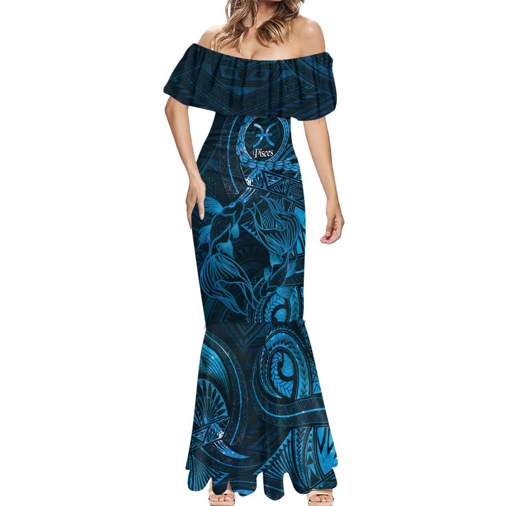 Personalised Polynesia Zodiac Pisces Mermaid Dress Galaxy Polynesian Pattern Chest Tattoo Style LT14 - Polynesian Pride