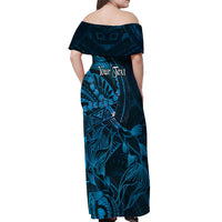 Personalised Polynesia Zodiac Pisces Off Shoulder Maxi Dress Galaxy Polynesian Pattern Chest Tattoo Style