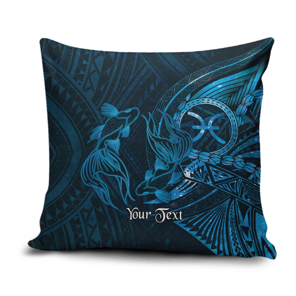 Personalised Polynesia Zodiac Pisces Pillow Cover Galaxy Polynesian Pattern Chest Tattoo Style LT14 Blue - Polynesian Pride