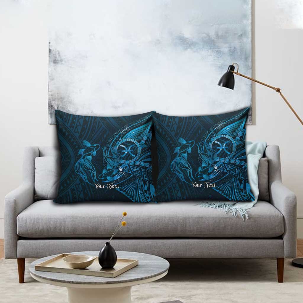 Personalised Polynesia Zodiac Pisces Pillow Cover Galaxy Polynesian Pattern Chest Tattoo Style
