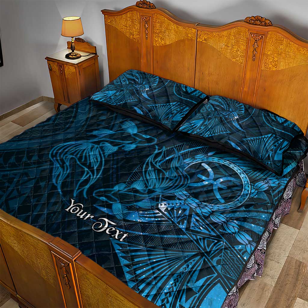 Personalised Polynesia Zodiac Pisces Quilt Bed Set Galaxy Polynesian Pattern Chest Tattoo Style LT14 - Polynesian Pride