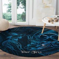 Personalised Polynesia Zodiac Pisces Round Carpet Galaxy Polynesian Pattern Chest Tattoo Style