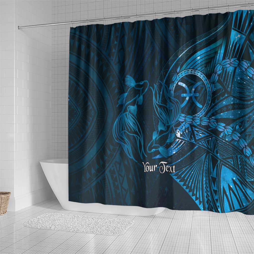 Personalised Polynesia Zodiac Pisces Shower Curtain Galaxy Polynesian Pattern Chest Tattoo Style LT14 - Polynesian Pride