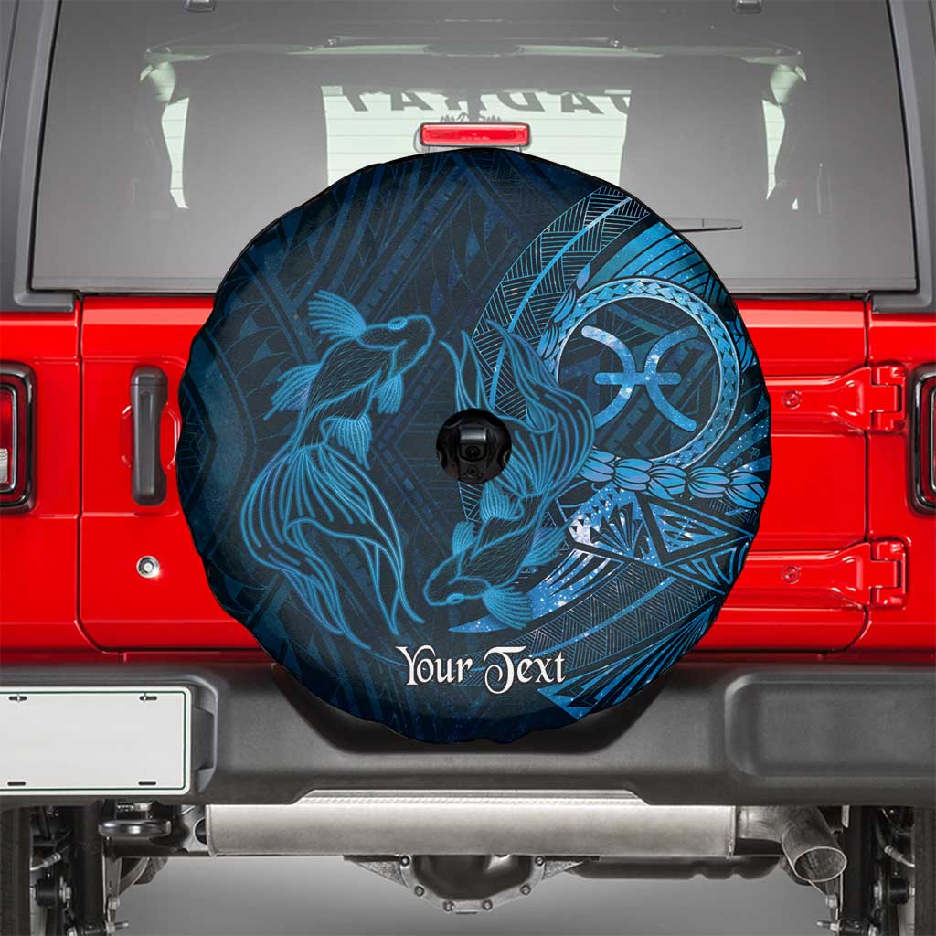Personalised Polynesia Zodiac Pisces Spare Tire Cover Galaxy Polynesian Pattern Chest Tattoo Style LT14 - Polynesian Pride
