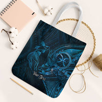 Personalised Polynesia Zodiac Pisces Tote Bag Galaxy Polynesian Pattern Chest Tattoo Style LT14 White Strap One Size Blue - Polynesian Pride