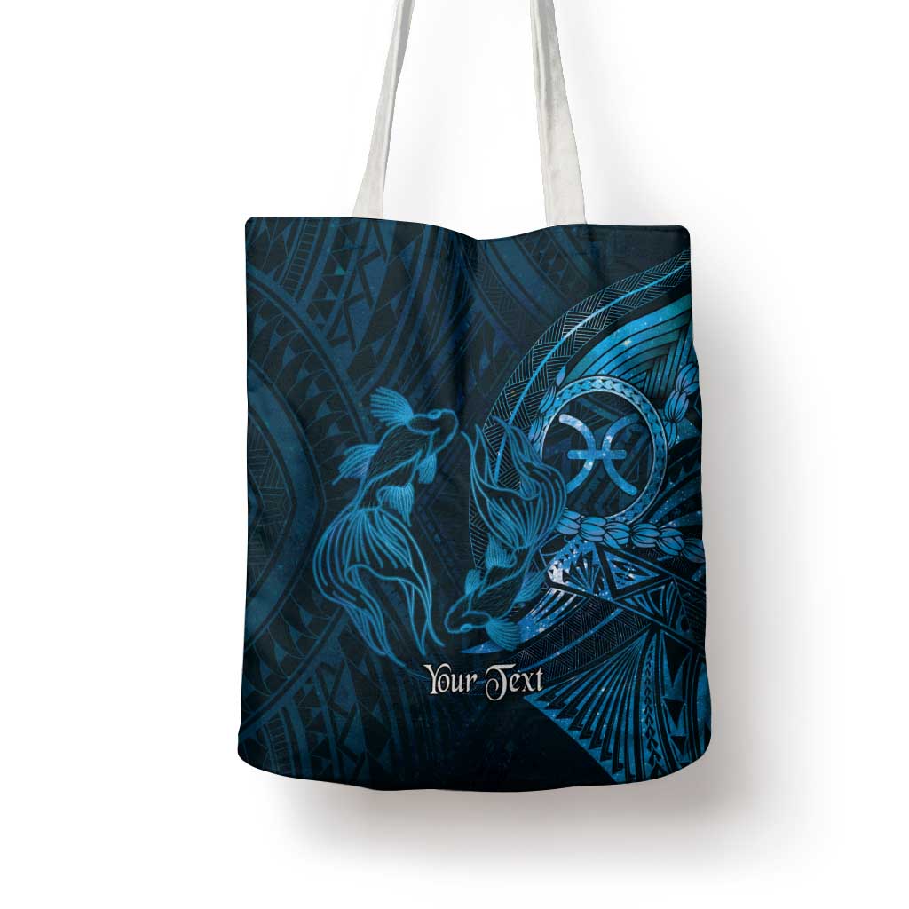 Personalised Polynesia Zodiac Pisces Tote Bag Galaxy Polynesian Pattern Chest Tattoo Style LT14 - Polynesian Pride