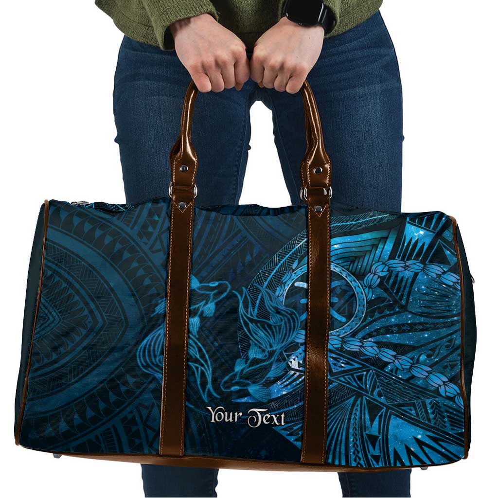 Personalised Polynesia Zodiac Pisces Travel Bag Galaxy Polynesian Pattern Chest Tattoo Style LT14 Blue - Polynesian Pride