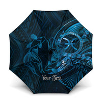 Personalised Polynesia Zodiac Pisces Umbrella Galaxy Polynesian Pattern Chest Tattoo Style LT14 One Size Folded 11.42 inch Opened Diameter 37.4 inch Blue - Polynesian Pride