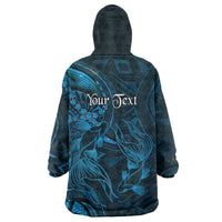 Personalised Polynesia Zodiac Pisces Wearable Blanket Hoodie Galaxy Polynesian Pattern Chest Tattoo Style LT14 - Polynesian Pride
