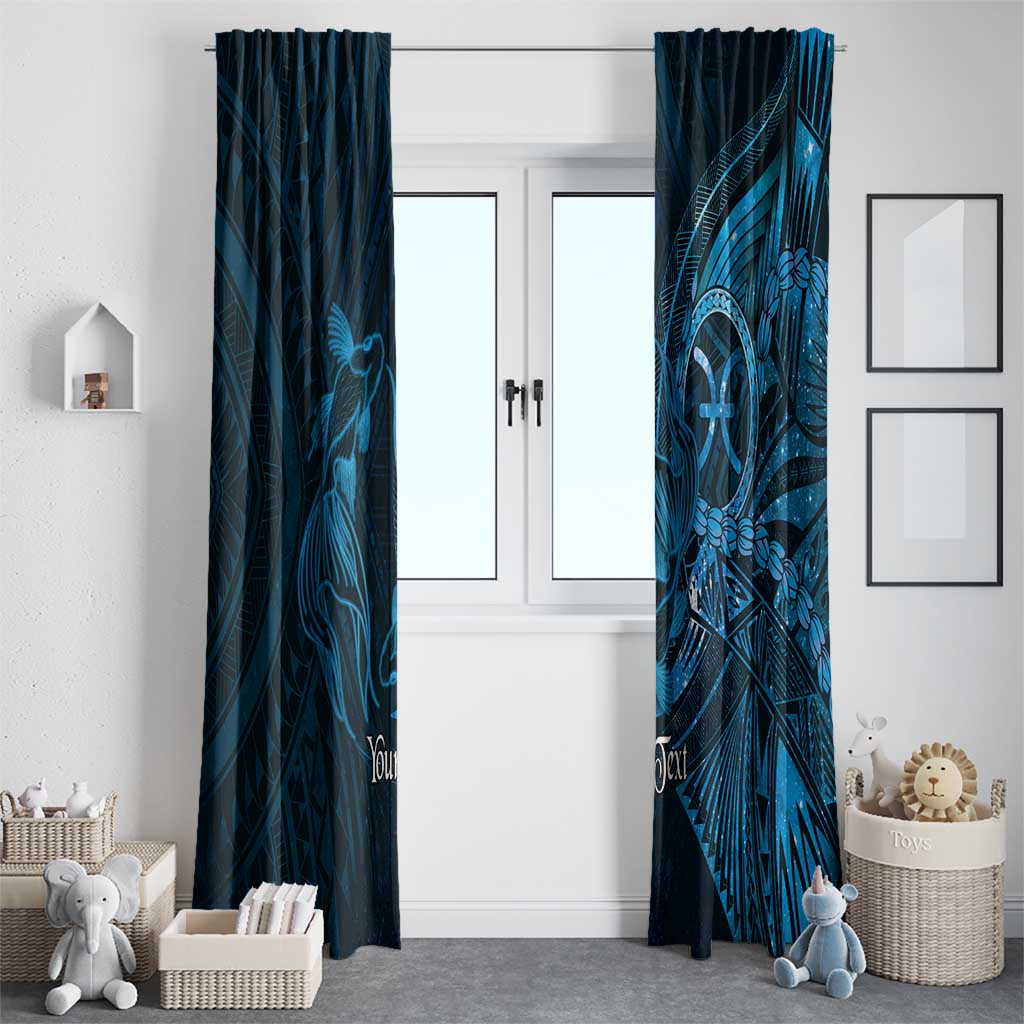 Personalised Polynesia Zodiac Pisces Window Curtain Galaxy Polynesian Pattern Chest Tattoo Style LT14 - Polynesian Pride