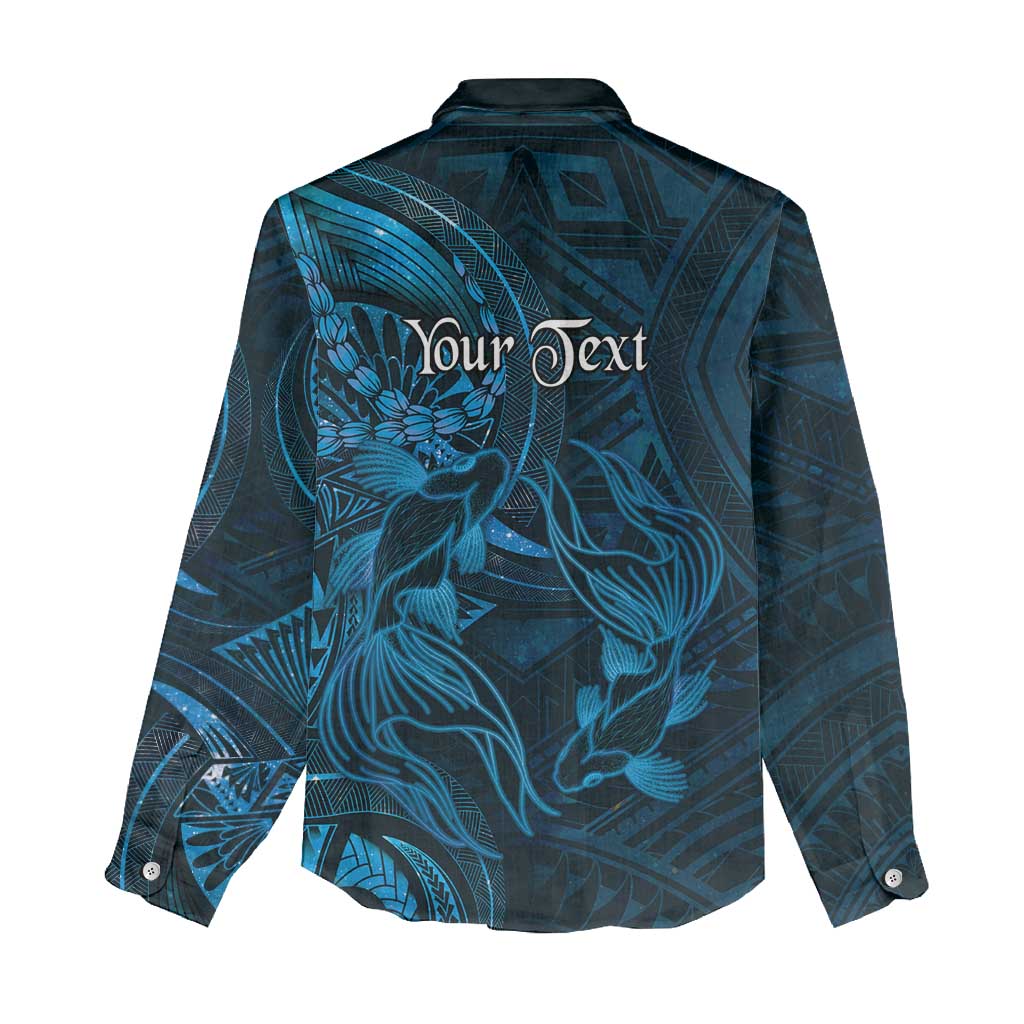 Personalised Polynesia Zodiac Pisces Women Casual Shirt Galaxy Polynesian Pattern Chest Tattoo Style LT14 - Polynesian Pride