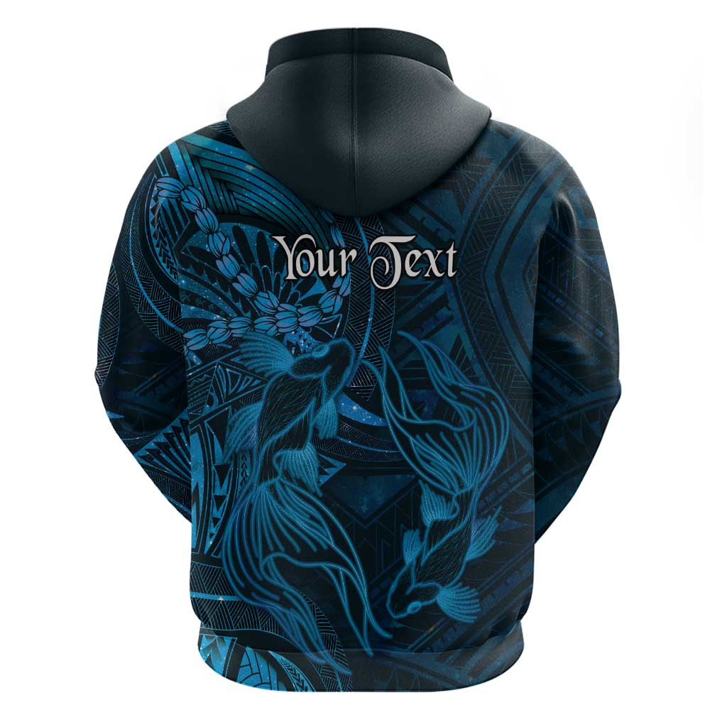 Personalised Polynesia Zodiac Pisces Zip Hoodie Galaxy Polynesian Pattern Chest Tattoo Style LT14 - Polynesian Pride