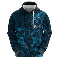 Personalised Polynesia Zodiac Pisces Zip Hoodie Galaxy Polynesian Pattern Chest Tattoo Style LT14 - Polynesian Pride
