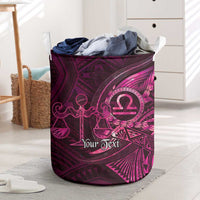 Personalised Polynesia Zodiac Libra Laundry Basket Galaxy Polynesian Pattern Chest Tattoo Style LT14 Pink - Polynesian Pride