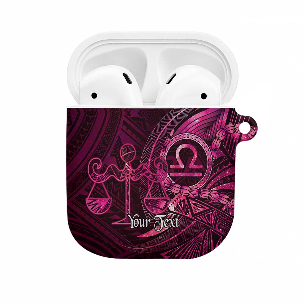 Personalised Polynesia Zodiac Libra AirPods Case Galaxy Polynesian Pattern Chest Tattoo Style LT14 Pink - Polynesian Pride