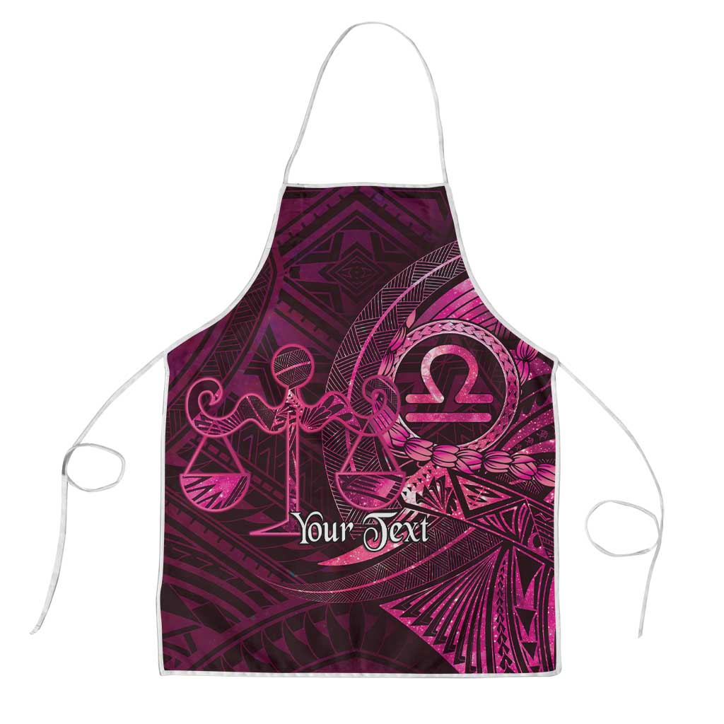 Personalised Polynesia Zodiac Libra Apron Galaxy Polynesian Pattern Chest Tattoo Style LT14 Pink - Polynesian Pride