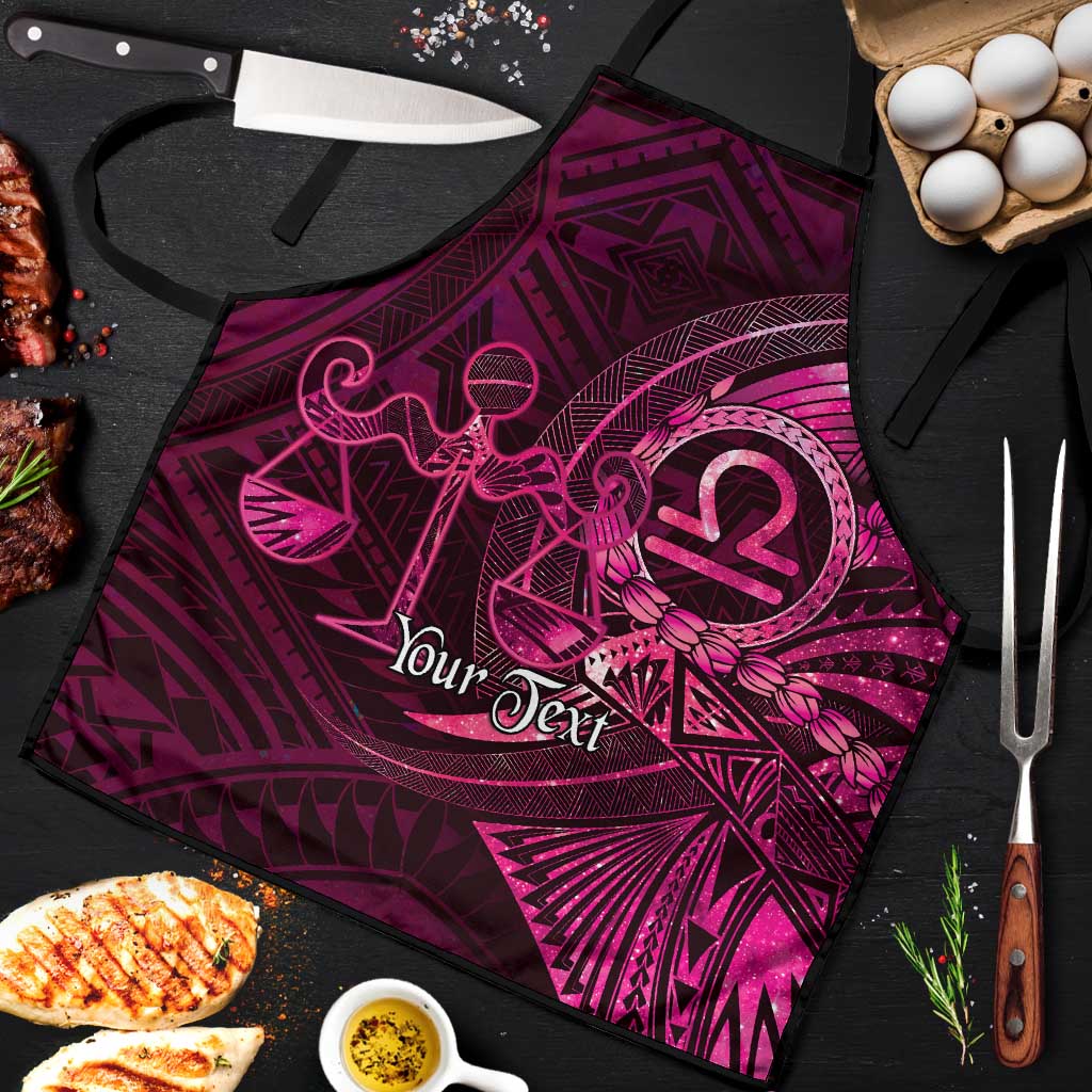 Personalised Polynesia Zodiac Libra Apron Galaxy Polynesian Pattern Chest Tattoo Style LT14 Pink - Polynesian Pride