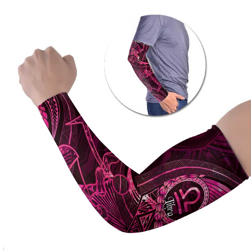 Personalised Polynesia Zodiac Libra Arm Sleeves Galaxy Polynesian Pattern Chest Tattoo Style LT14 Set of 2 Pink - Polynesian Pride