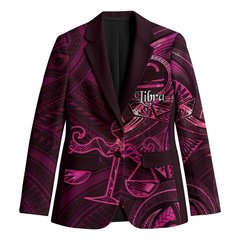 Personalised Polynesia Zodiac Libra Blazer Galaxy Polynesian Pattern Chest Tattoo Style LT14 Unisex Pink - Polynesian Pride