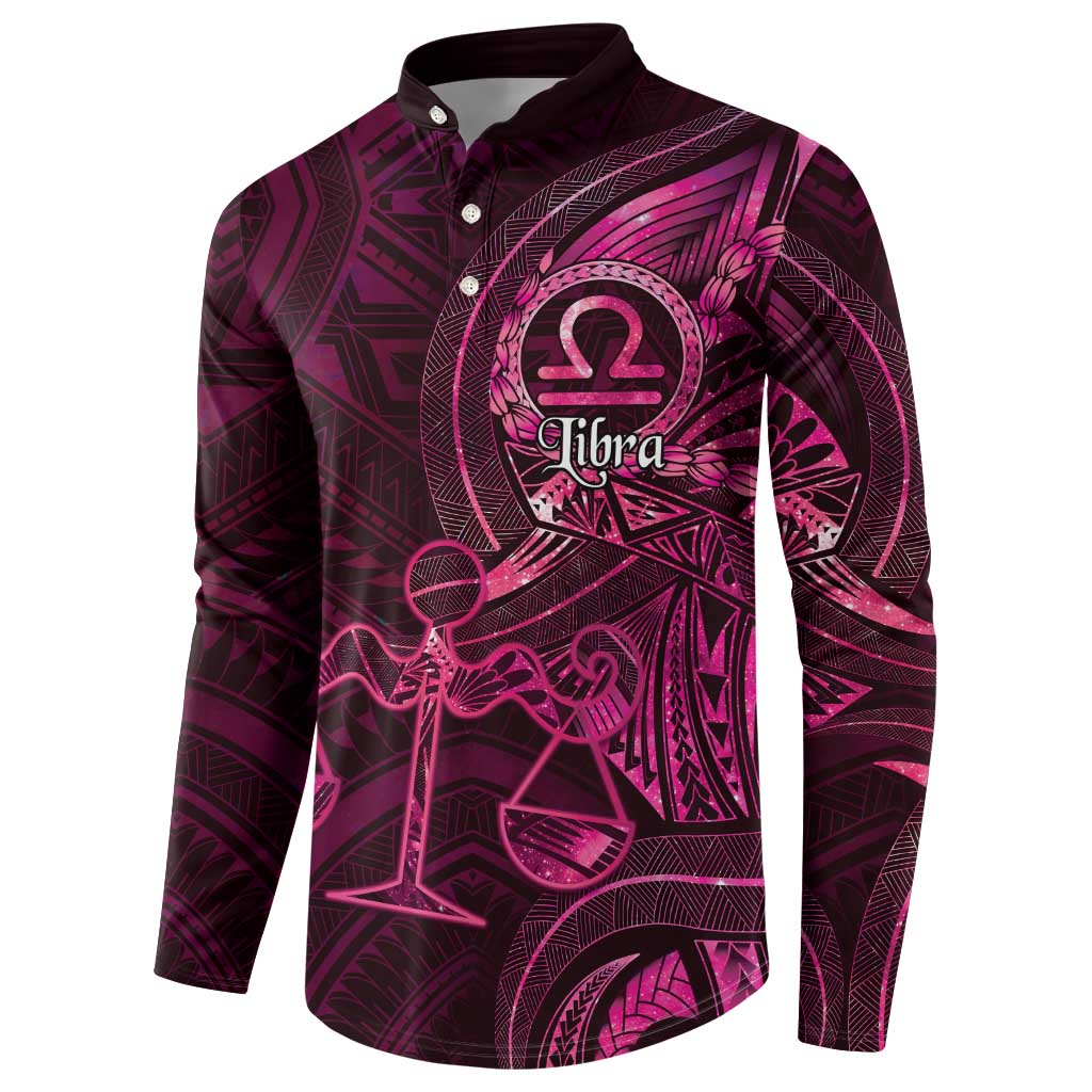 Personalised Polynesia Zodiac Libra Button Sweatshirt Galaxy Polynesian Pattern Chest Tattoo Style LT14 - Polynesian Pride
