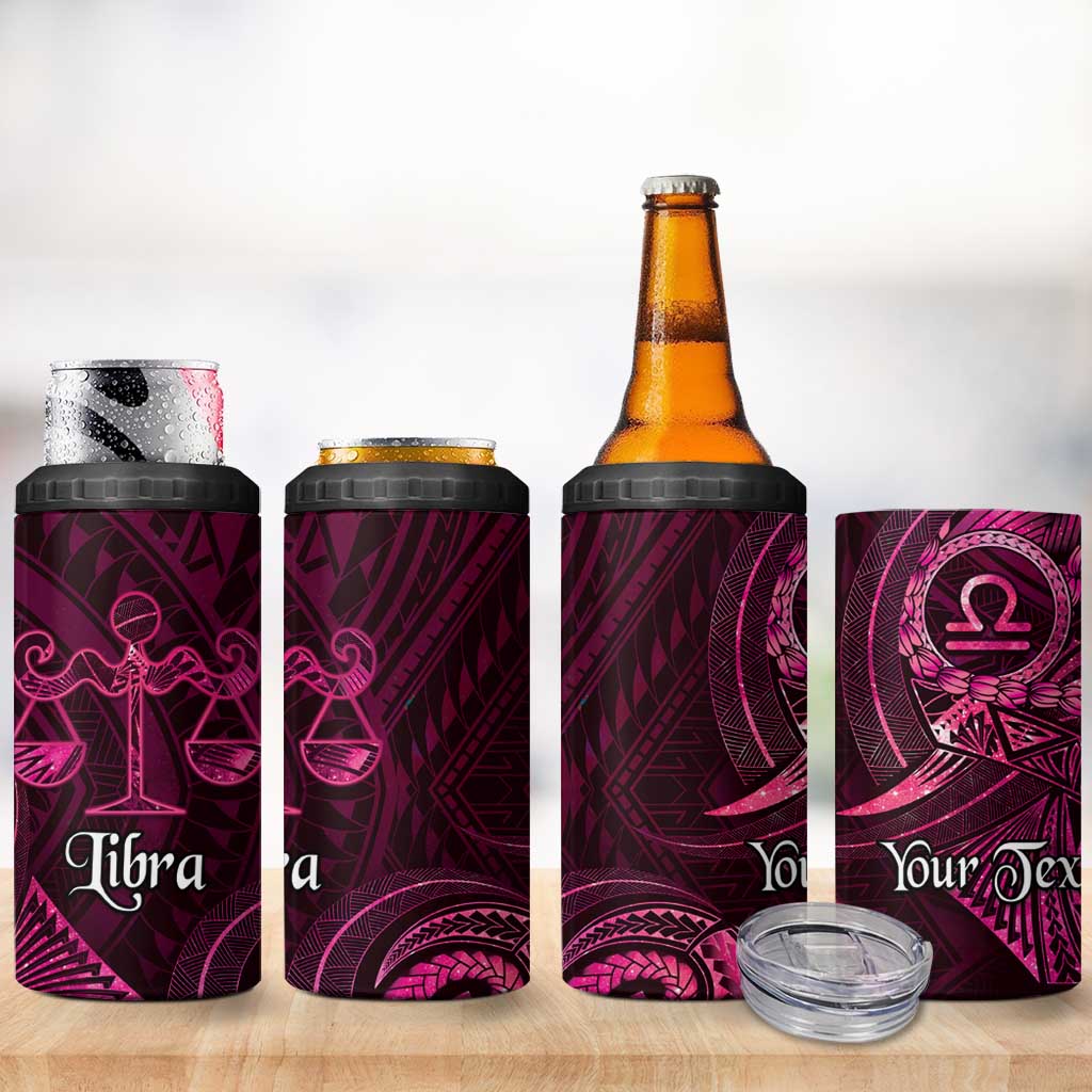 Personalised Polynesia Zodiac Libra 4 in 1 Can Cooler Tumbler Galaxy Polynesian Pattern Chest Tattoo Style LT14 - Polynesian Pride