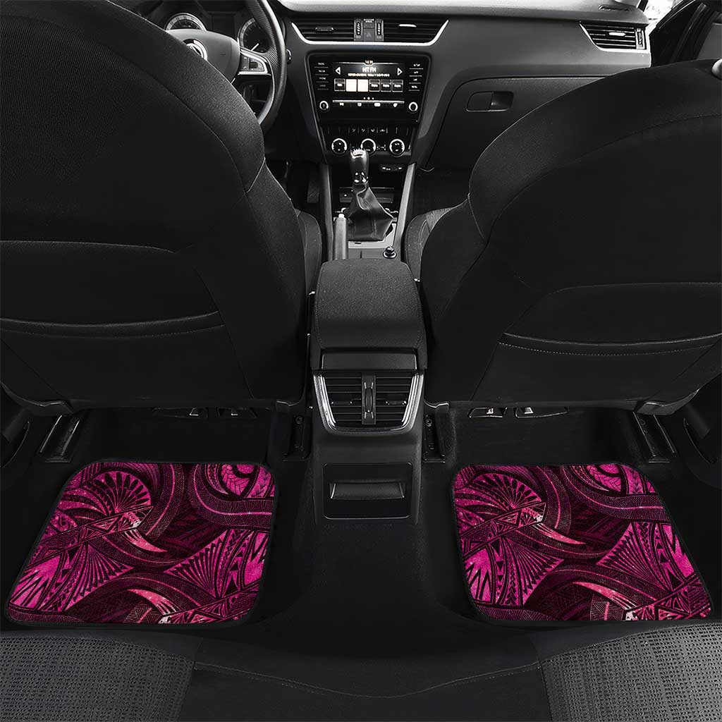 Personalised Polynesia Zodiac Libra Car Mats Galaxy Polynesian Pattern Chest Tattoo Style LT14 Set 2pcs - Back Pink - Polynesian Pride