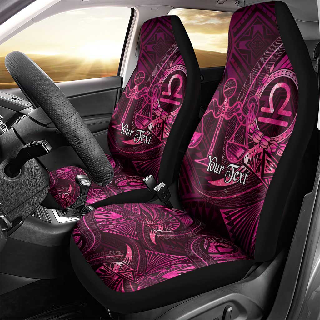Personalised Polynesia Zodiac Libra Car Seat Cover Galaxy Polynesian Pattern Chest Tattoo Style