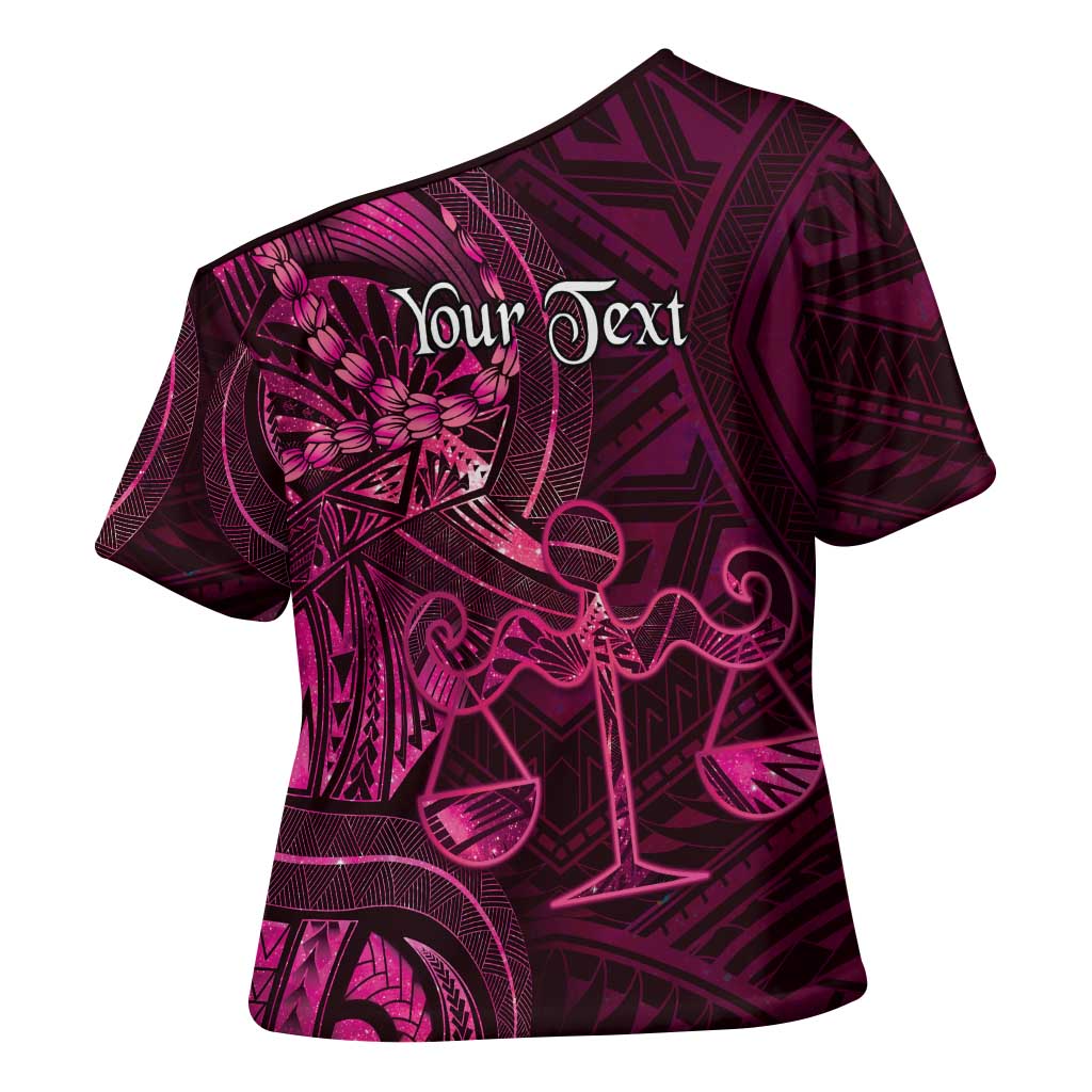 Personalised Polynesia Zodiac Libra Cross Shoulder Shirt Galaxy Polynesian Pattern Chest Tattoo Style LT14 - Polynesian Pride