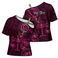 Personalised Polynesia Zodiac Libra Cross Shoulder Shirt Galaxy Polynesian Pattern Chest Tattoo Style LT14 - Polynesian Pride
